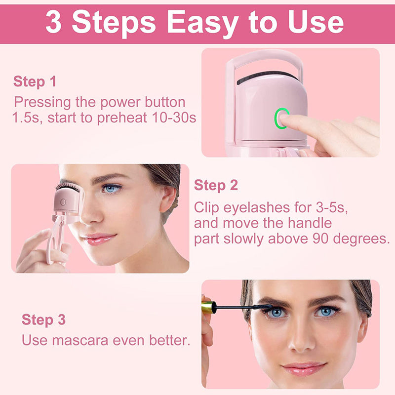 Portable Electric Heated Eyelash Curler – Rechargeable & Long-Lasting