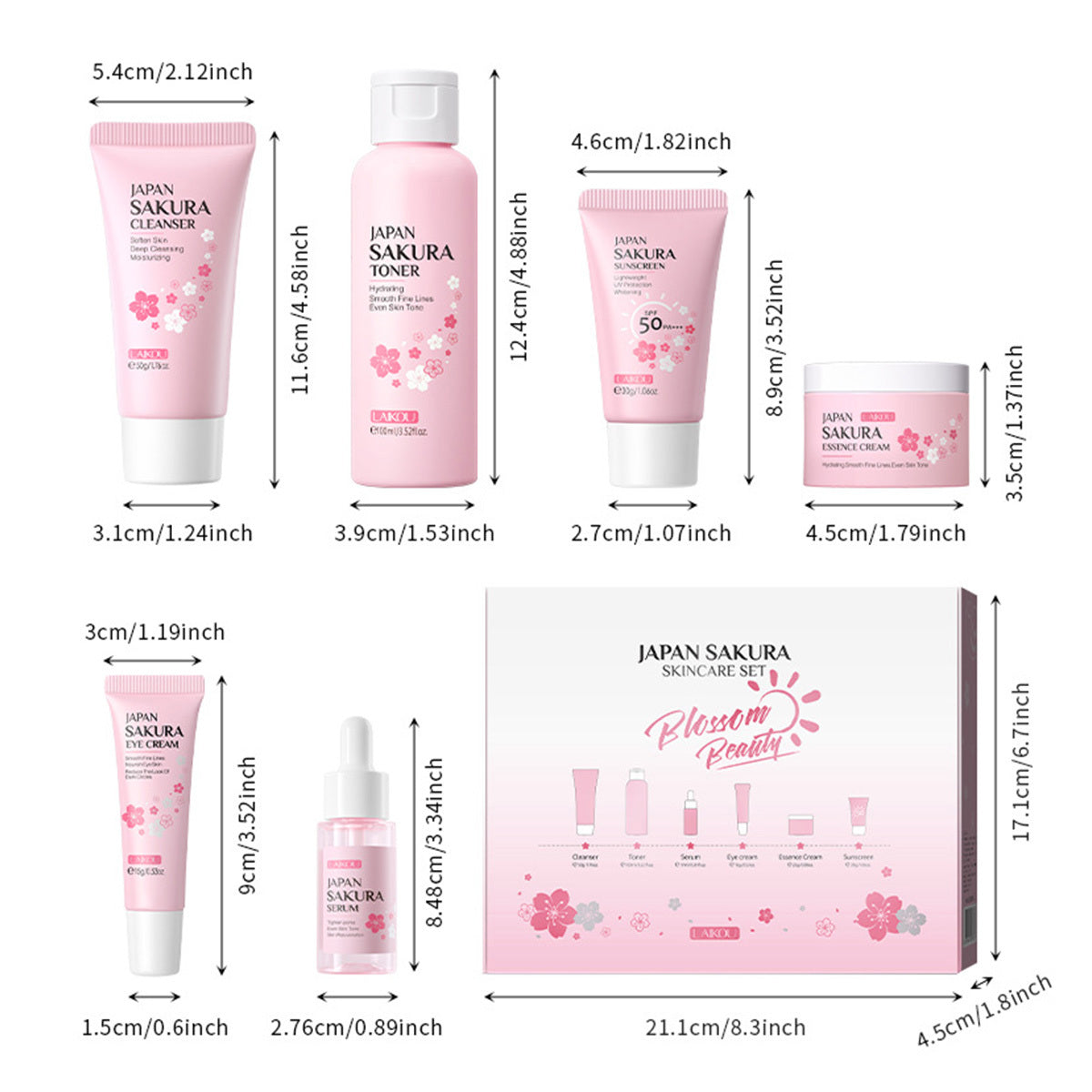 Japan Sakura Skin Care Set – 6-Piece Beauty Gift Kit